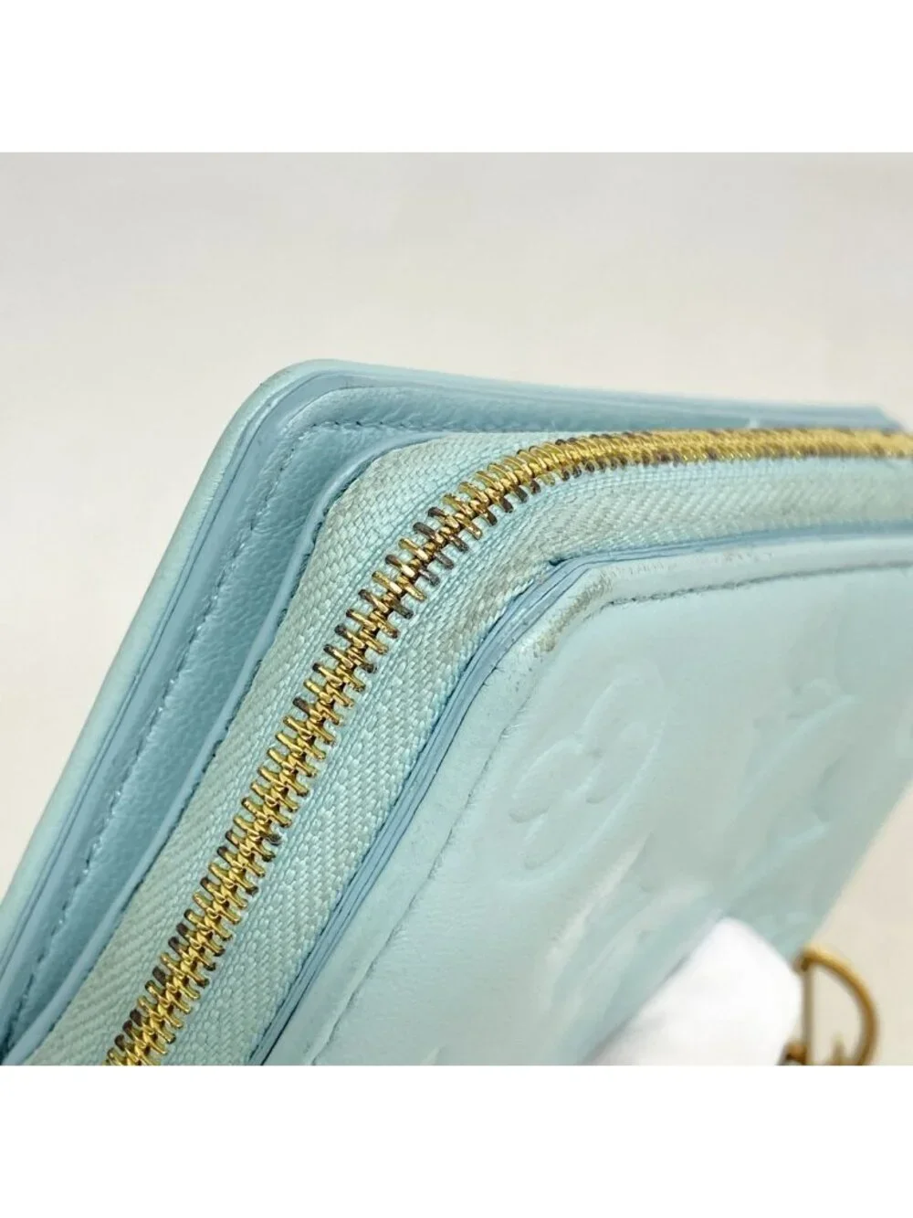 Louis Vuitton Wallet Monogram Embossed Portefeuille Lou Blue